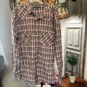 Cinch Plaid Snap Up Shirt XXL
